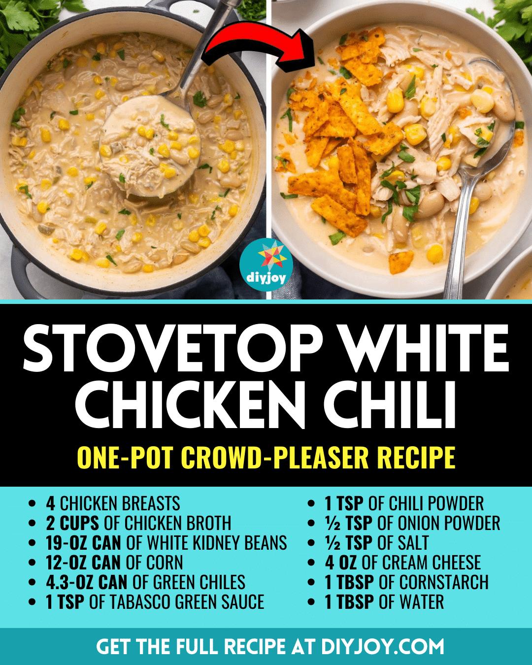 Easy Stovetop White Chicken Chili Recipe