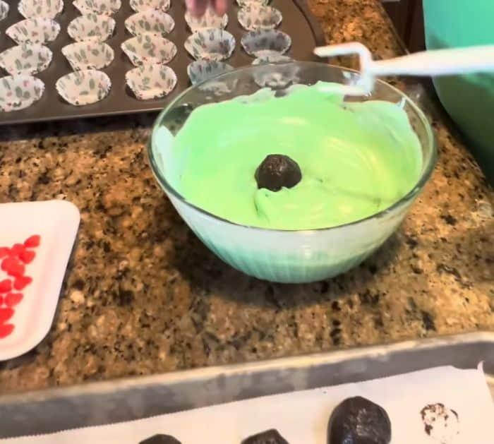 How to Make Grinch Mint Truffles