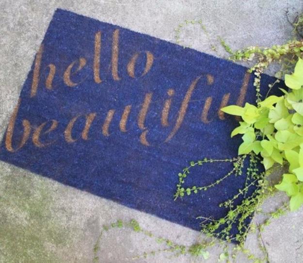 DIY Welcome Mats - Hello Beautiful Doormat - Greet Guests in Style with These Easy and Cheap Home Decor Ideas for Your Entry. Doormat Tutorials for Creative Ways to Cover Your Floo
