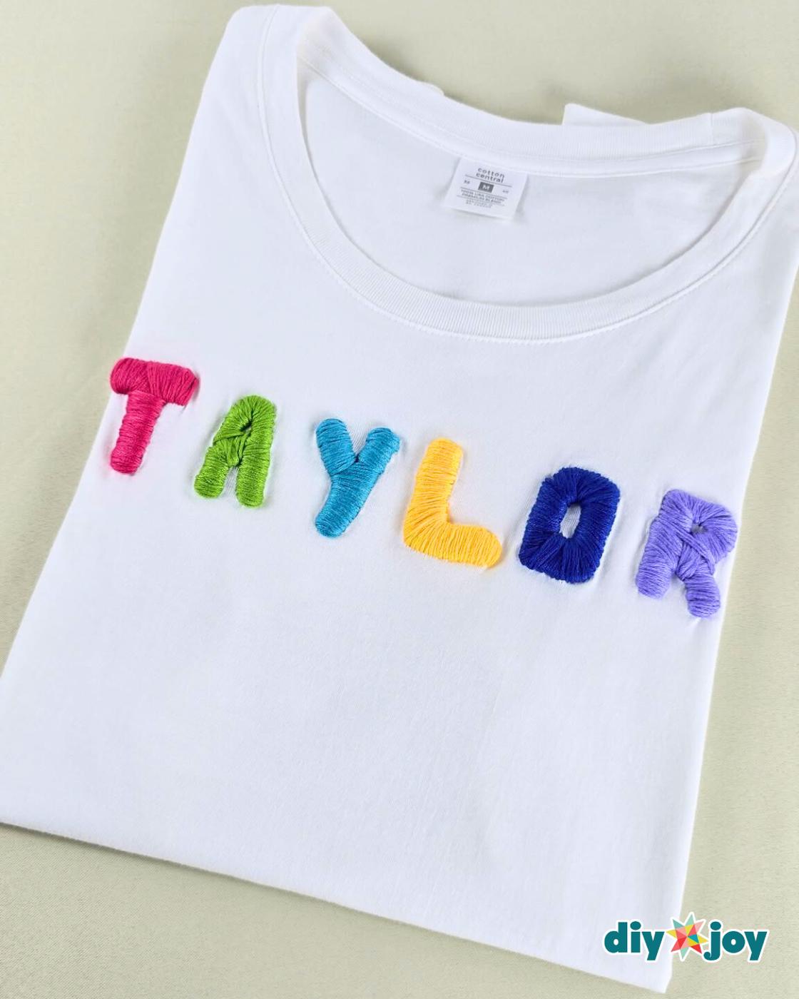 T Shirt Name Embroidery Hack — diy personalized t-shirt name embroidery