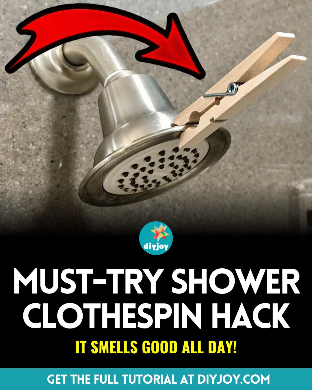 Learn This Must-Try Shower Clothespin Hack