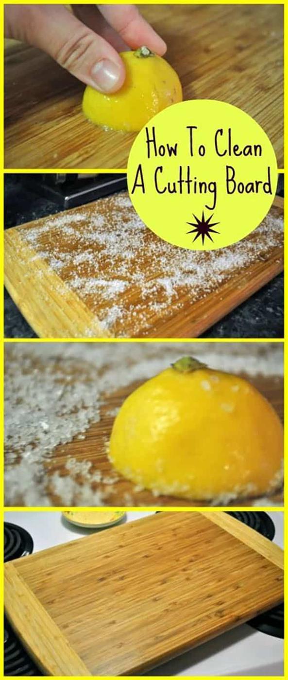Quick Cleaning Hacks for the Kitchen | Clean & Sanitize a Cutting Board | DIY Projects & Crafts by Sueeye at