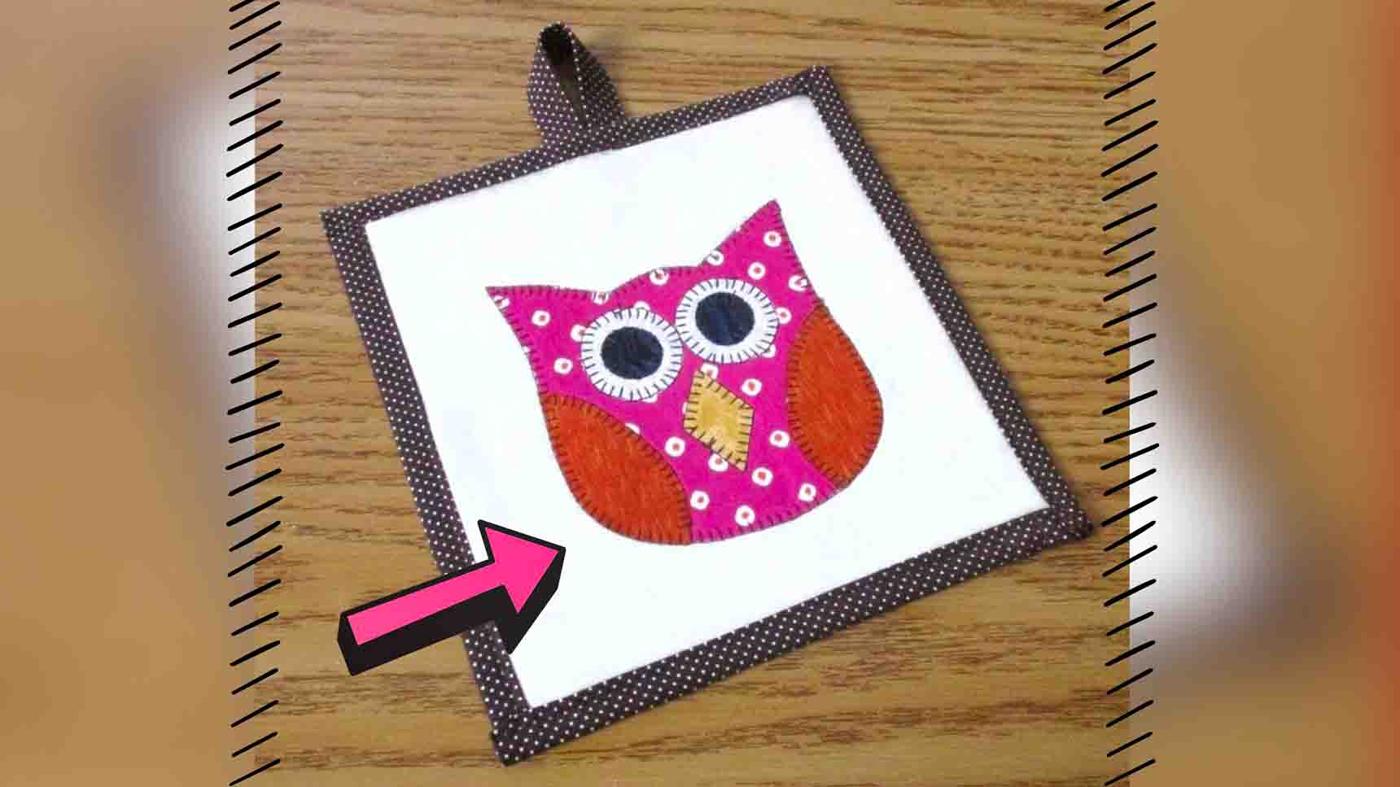 Appliquéd Owl Potholder Tutorial