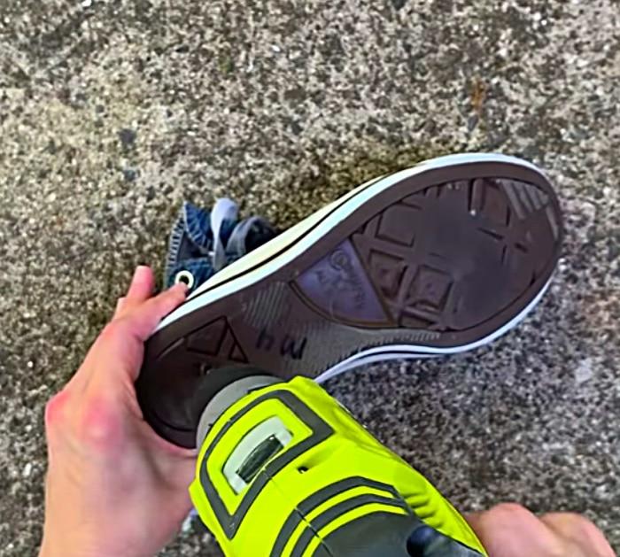 Make a fun quick Easy Cheap DIY Cement Shoe Planter