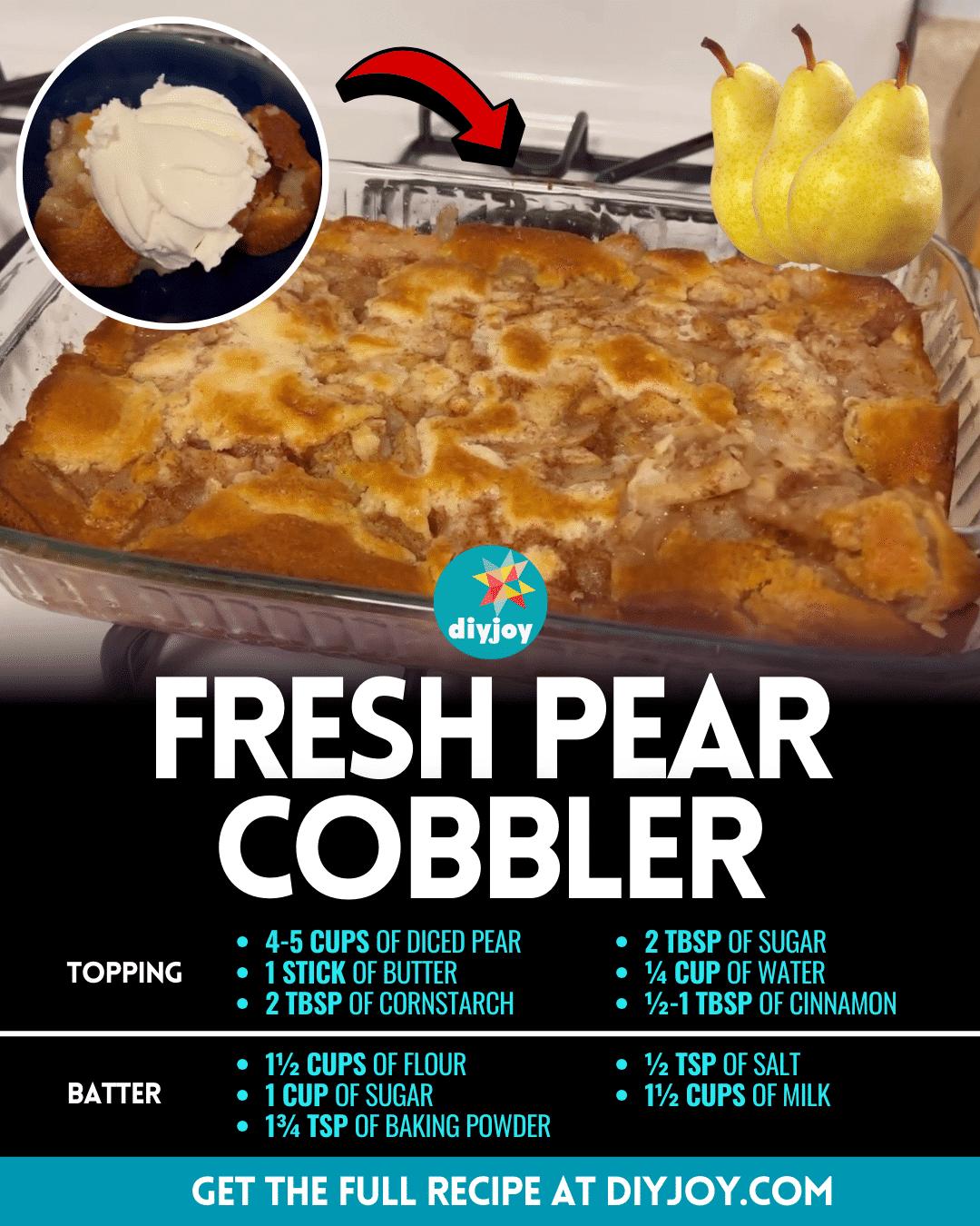 Easy Fresh Pear Cobbler Recipe