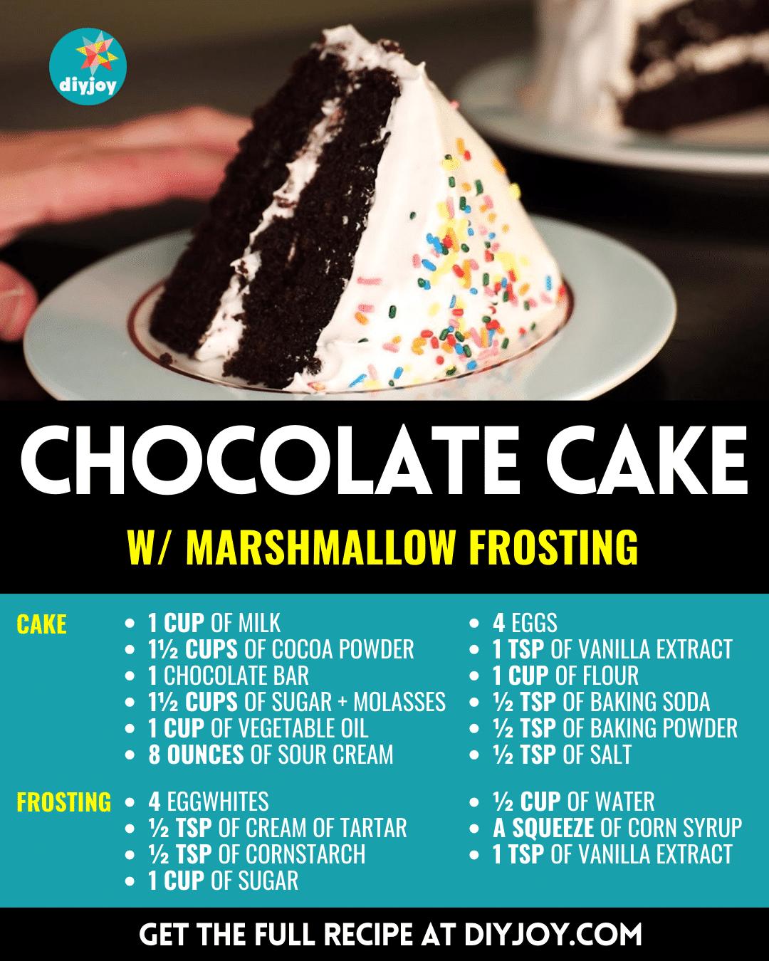 Easy Chocolate Cake W_ Marshmallow Frosting Recipe