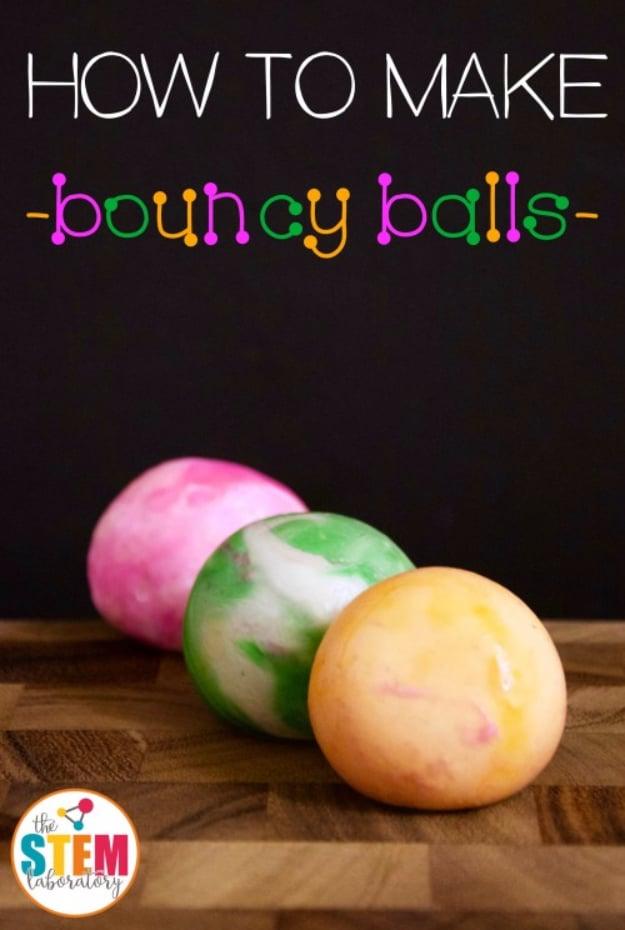 Crafts For Kids To Make At Home - DIY Bouncy Balls - Cheap DIY Projects and Fun Craft Ideas for Children - Cute Paper Crafts, Fall and Winter Fun, Things For Toddlers, Babies, Boys