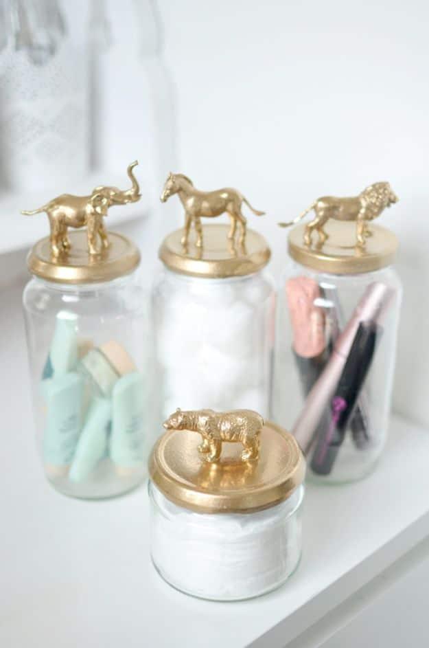 Gold Animal Jar DIY, simple enough for a first attempt at the idea and style that outlasts the trend it started with
