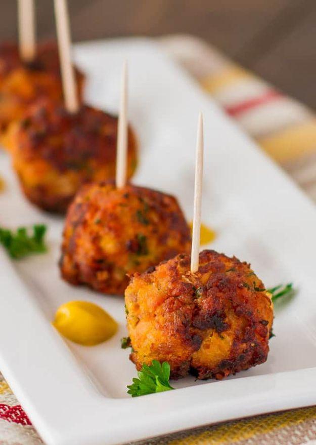 Sweet Potato Recipes - Sweet Potato Turkey Meatballs - Easy Recipe Ideas for Sweet Potatoes in the Crockpot, Casserole Dishes, Baked, Mashed, Candied and Roastedd - Healthy Version