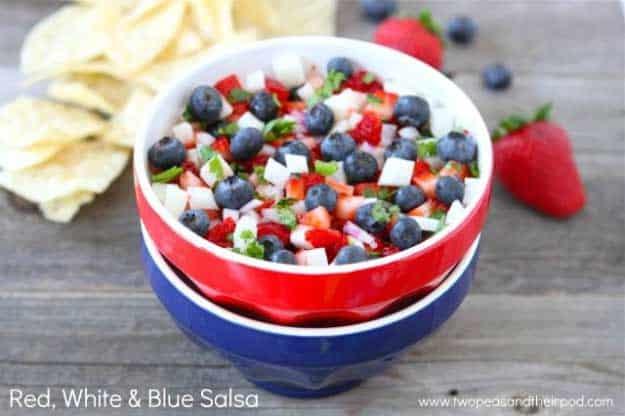 4th of July Recipe Ideas Patriotic Salsa at #fourthofjuly