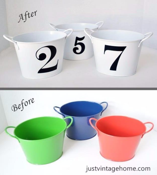 Dollar Tree Buckets To Chic Decor, basic enough in supplies to raid the odds and ends bin and a showpiece guests linger over
