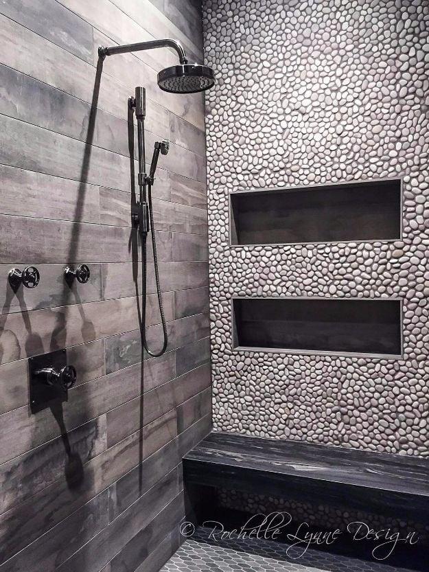 DIY Tile Ideas - In-Laid Pebble Tile Scheme - Creative Crafts for Bathroom, Kitchen, Living Room, and Fireplace - Awesome Shower and Bathtub Ideas - Fun and Easy Home Decor Project