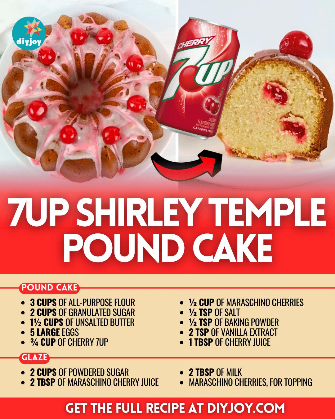 Easy 7Up Shirley Temple Pound Cake Recipe