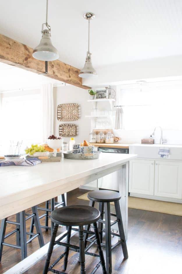 Reclaimed Wood Beam DIY With New Wood, simple to scale to fit almost any space and an idea worth saving for later