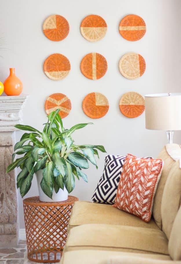 DIY Basket Wall Art, one worth bookmarking from this list and a charming touch that upgrades the space instantly