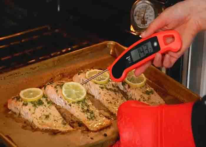Baking the salmon