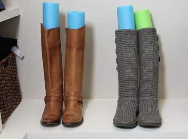 Pool Noodle Hack To Organize Boots, a small change that makes a real difference and a fix worth saving for later
