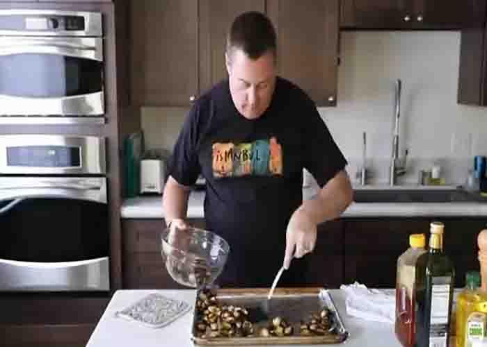 Roasting the brussels sprouts