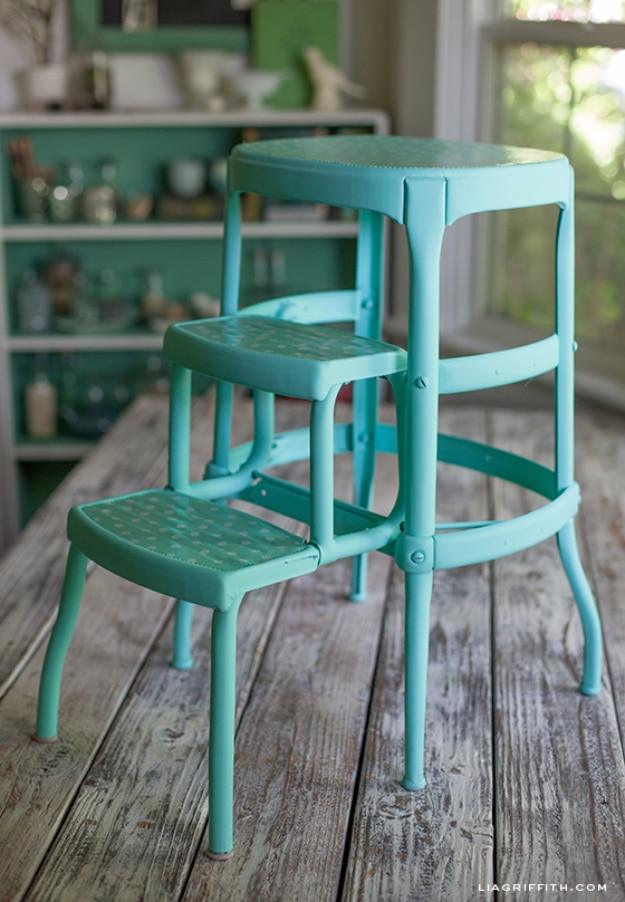 DIY Upcycled Vintage Step Stool, a seating idea, easy enough for a beginner and a small upgrade with a real visual payoff