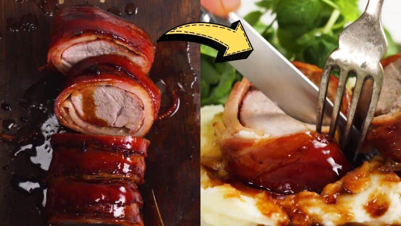 5-Ingredient Bacon Wrapped Pork Tenderloin Recipe