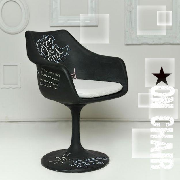 Chalkboard Chair, a fun chalkboard paint idea worth trying at home and a project worth doubling for extra pieces
