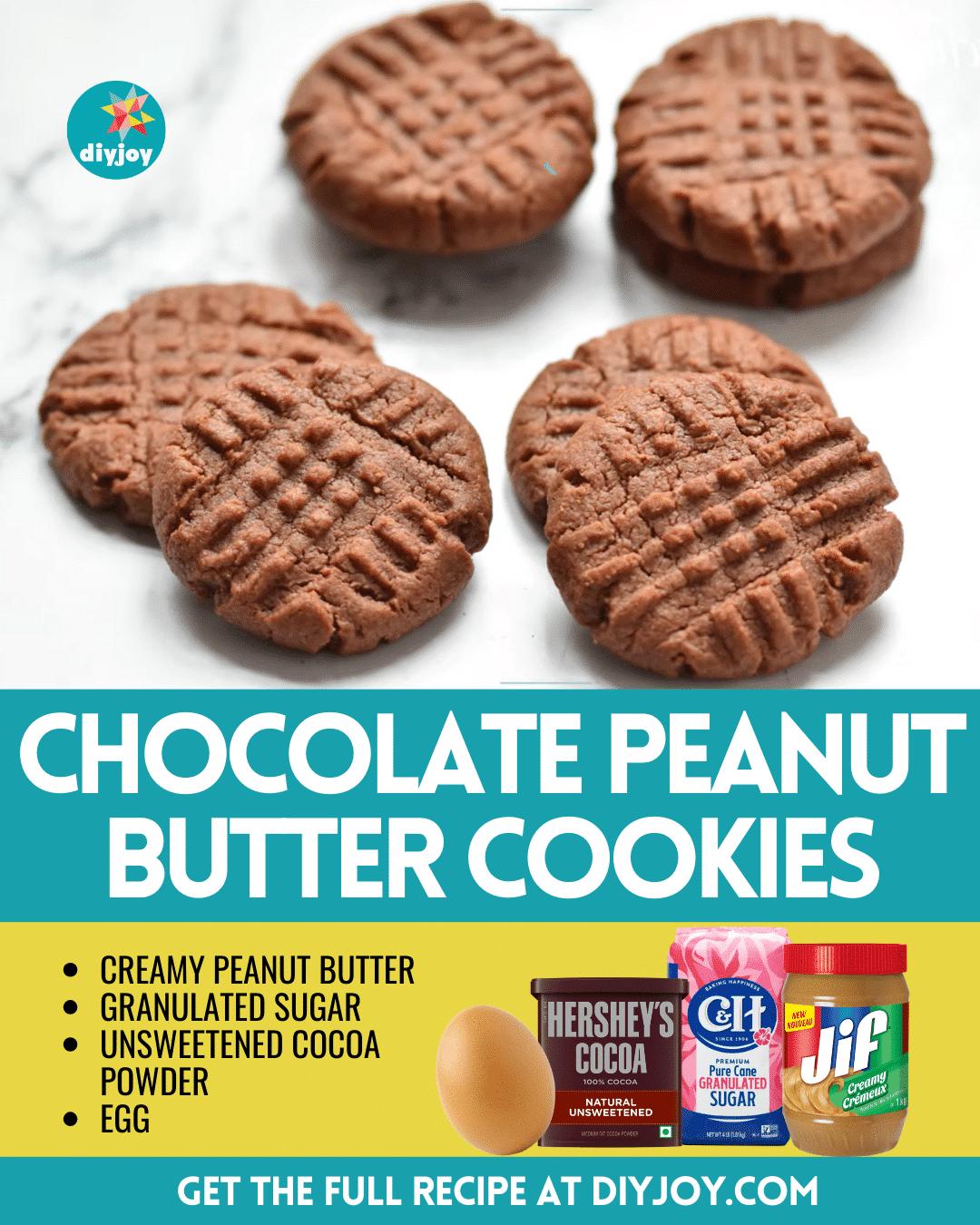 4-Ingredient Chocolate Peanut Butter Cookies Recipe