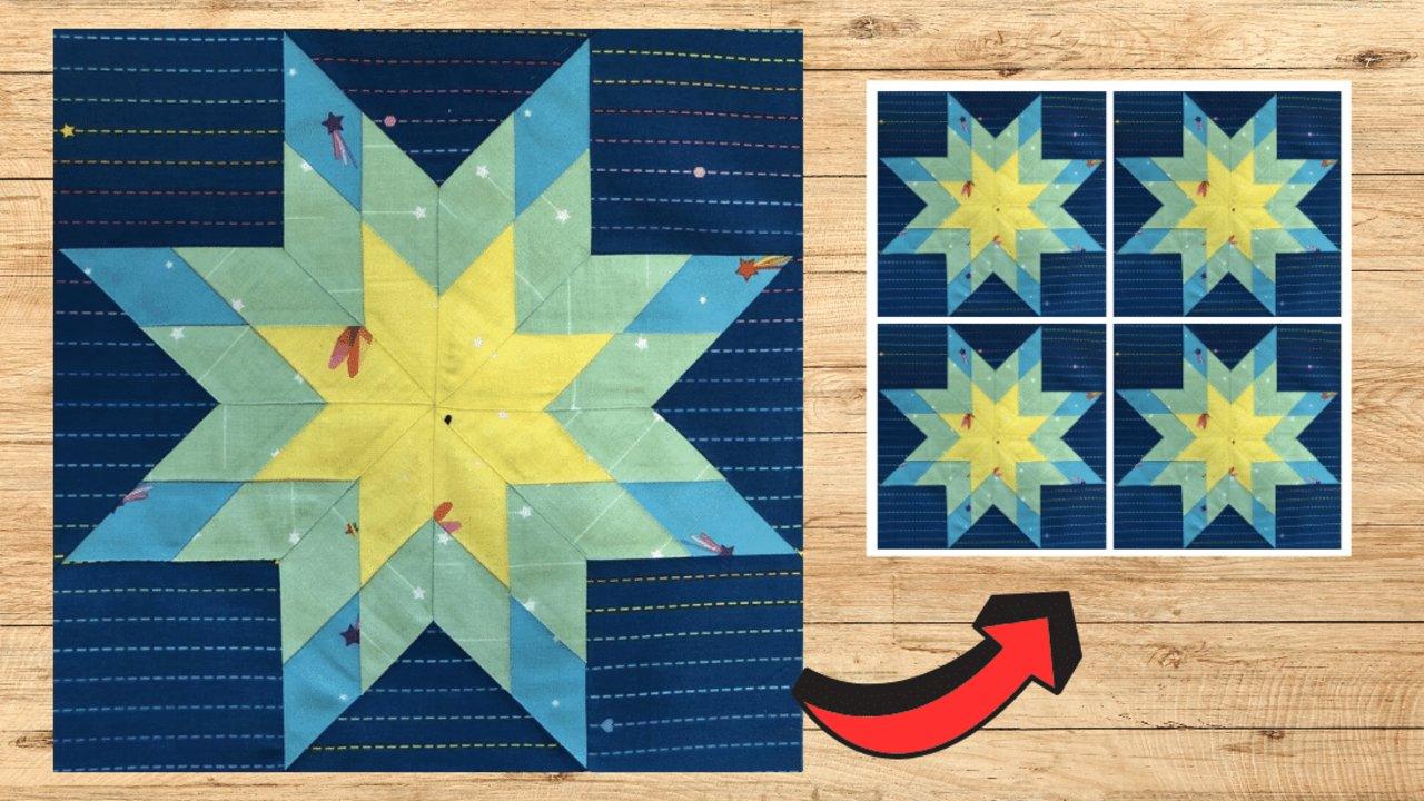 Easy Blazing Star Quilt Block Tutorial