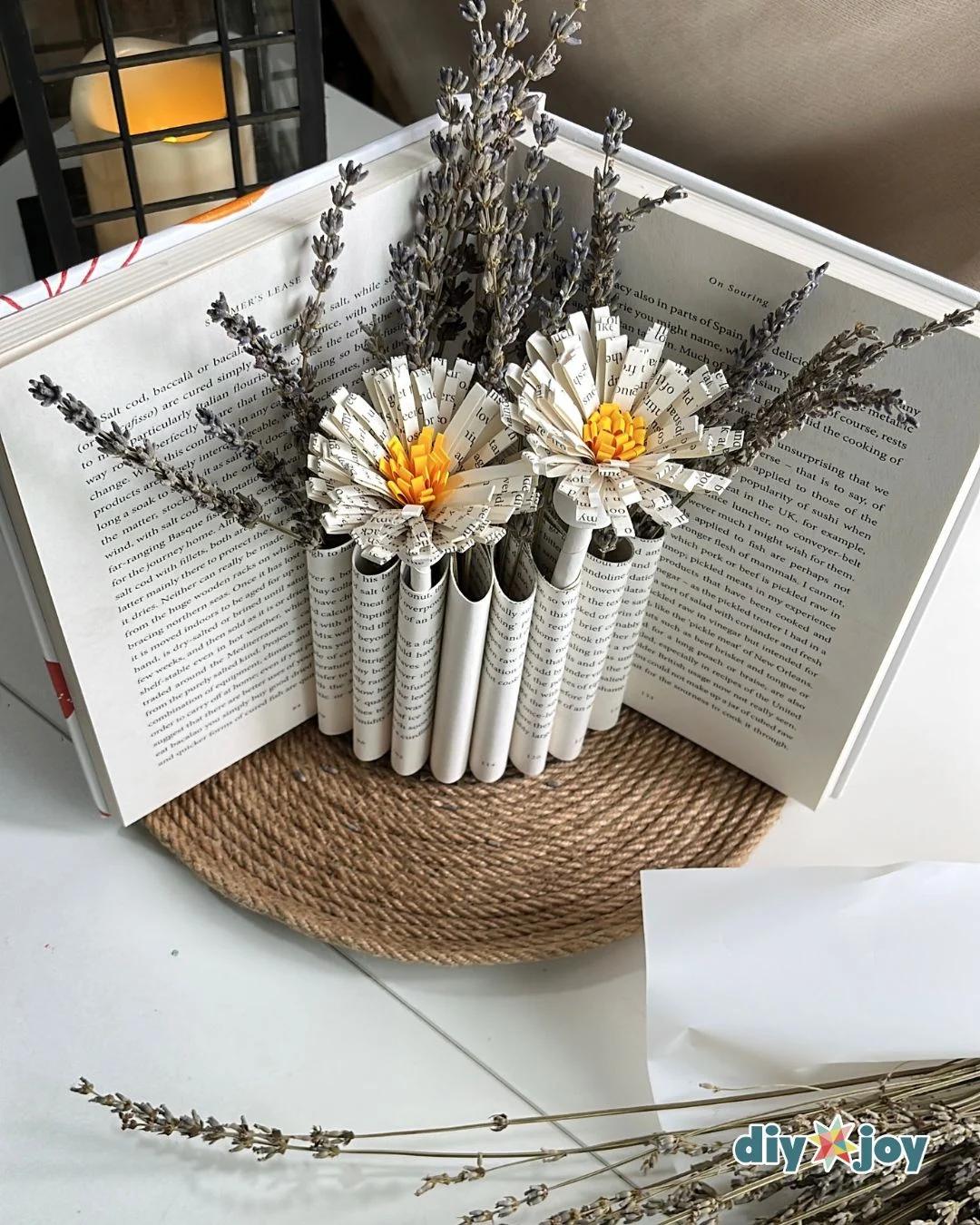 Book Flower Vase — how to make a vase from a book