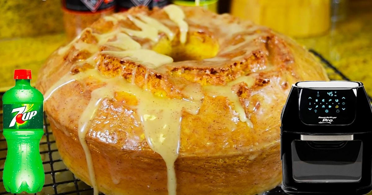 Air Fryer 7-UP Cream Cheese Pound Cake Recipe