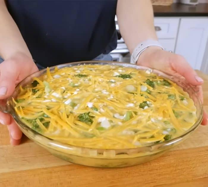 Easy Crustless Egg Pie With Broccoli and Cauliflower Ingredients