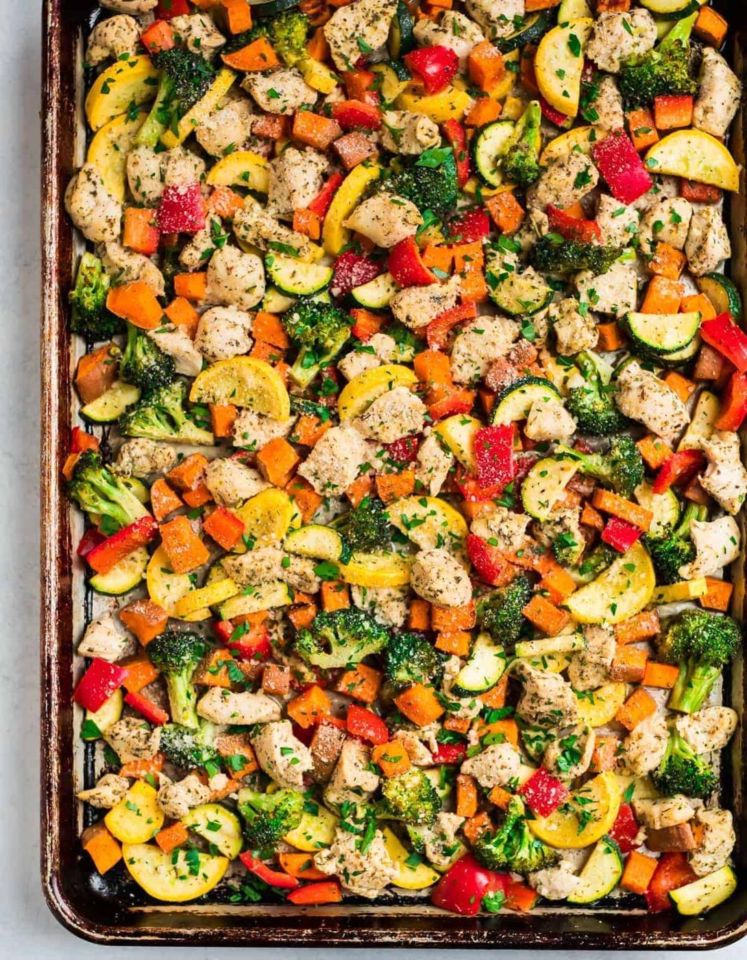 Sheet Pan Chicken with Rainbow Vegetables, a lighter weeknight dinner, and a treat that feels like a genuine occasion