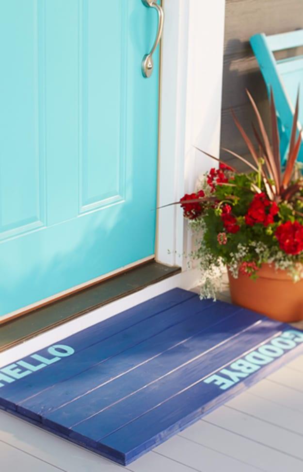 DIY Welcome Mats - Plank Style Welcome Mat - Greet Guests in Style with These Easy and Cheap Home Decor Ideas for Your Entry. Doormat Tutorials for Creative Ways to Cover Your Floo