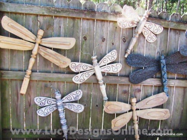 Table Leg Dragonflies with Ceiling Fan Blade Wings, simple enough for a first try and an idea worth saving for later