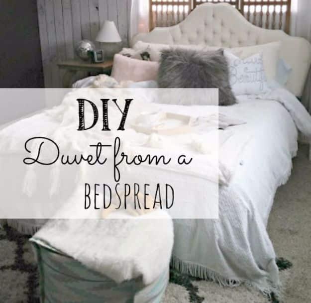 DIY Duvet From A Bedspread, a budget bedroom refresh, budget friendly using stuff already sitting in a bin