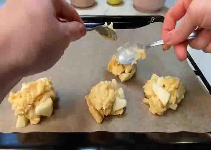Baking the apple cookies