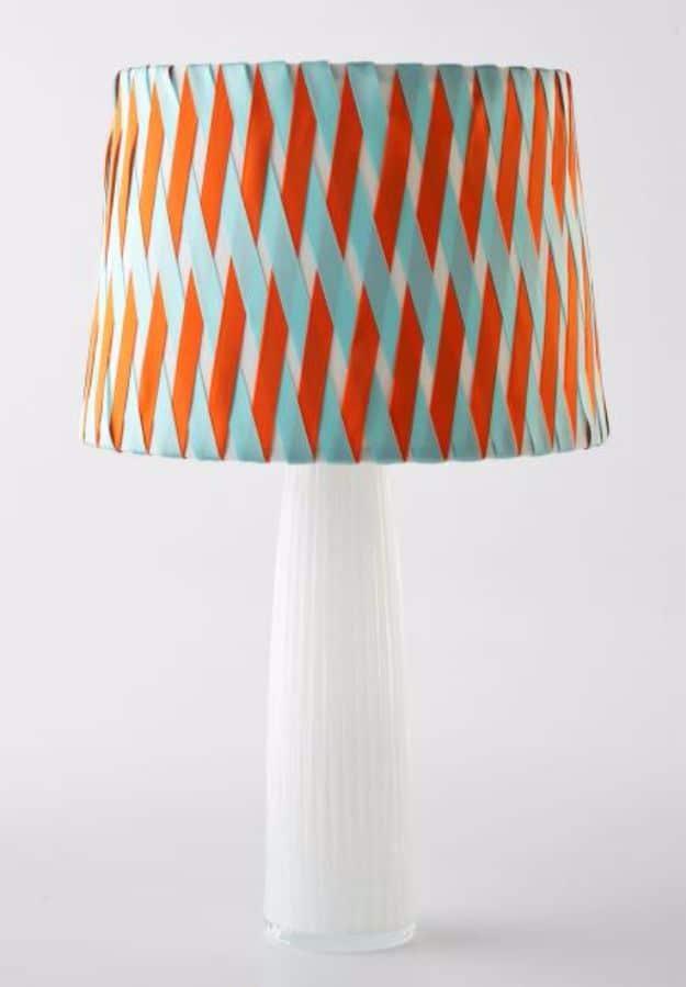 Criss Cross Lamp Shade, a creative indoor lighting idea for any room and a simple weekend project using basic supplies