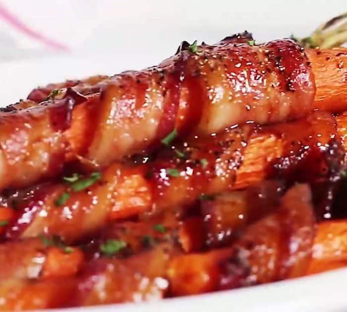 How to Make Sriracha Maple Bacon-Wrapped Carrots