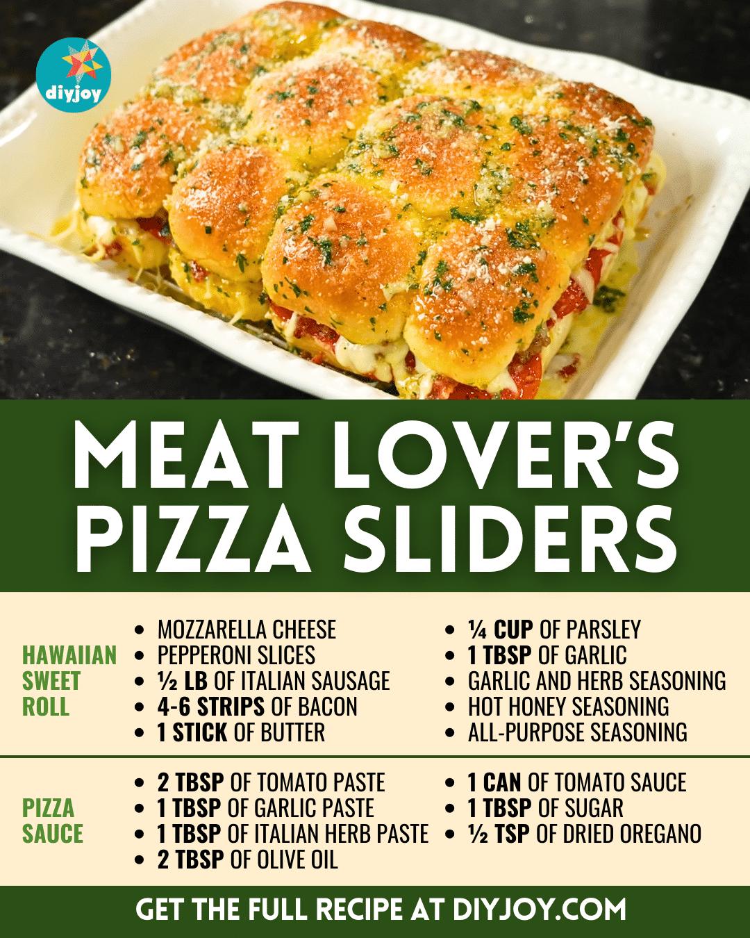 Easy Meat Lover’s Pizza Sliders Recipe