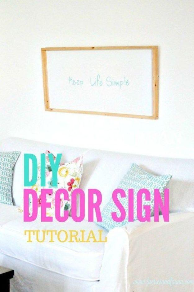 Keep Life Simple DIY Sign, easy to scale up for a full batch and a finishing touch that ties the room together