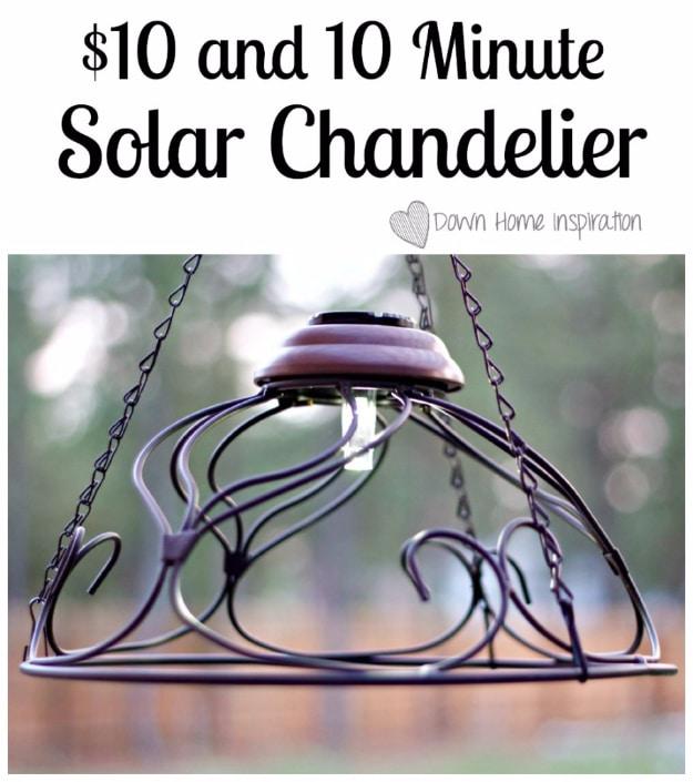 $10 And 10 Minute Solar Chandelier, a handmade piece that adds character to any space and a favorite pick from this roundup
