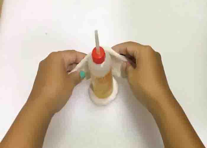 Molding the DIY planter using air dry clay