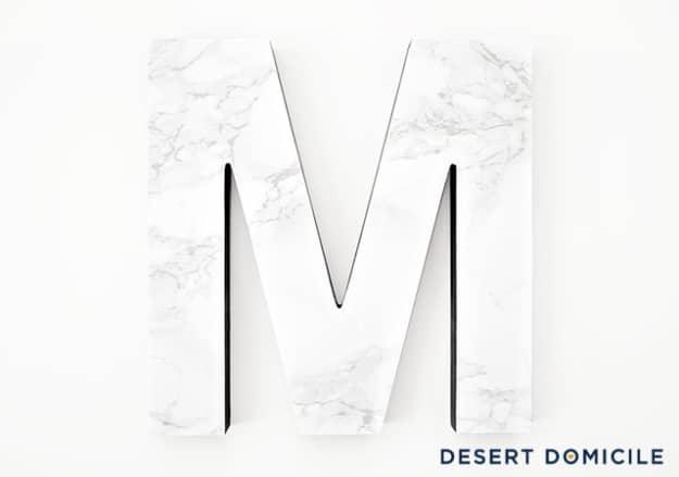 DIY Marble Monogram, a versatile idea that works in more than one room and a creative way to reuse what you already have