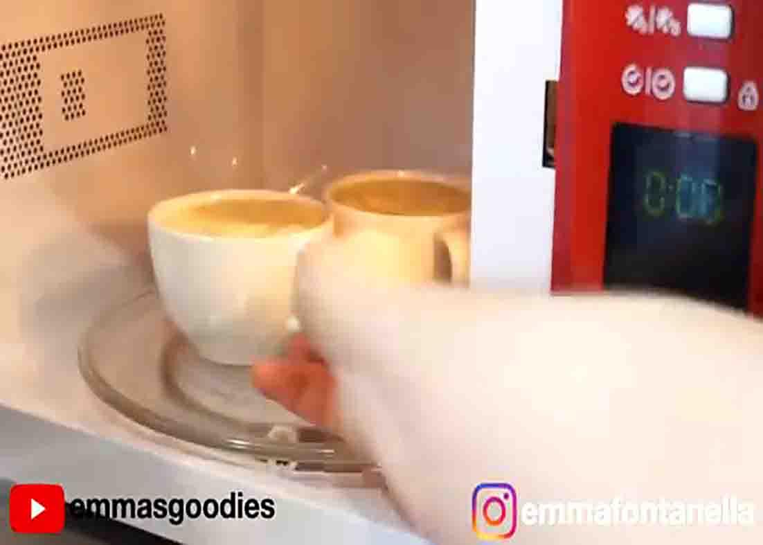 Making the base of the cake pops in the microwave