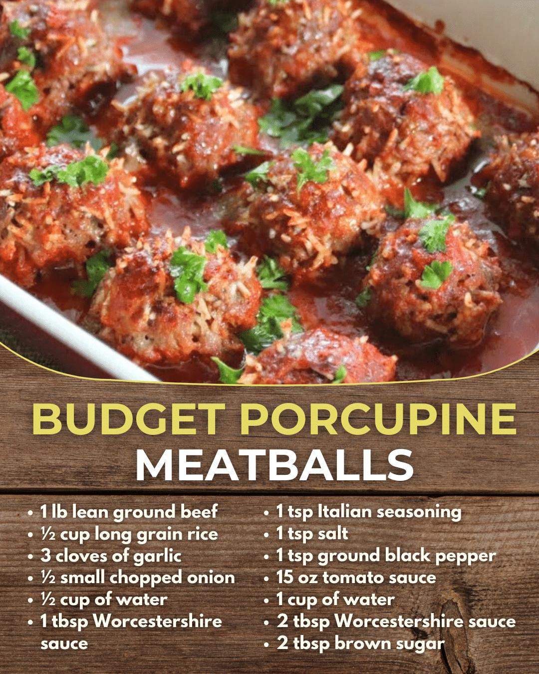 Easy Budget Porcupine Meatballs Recipe