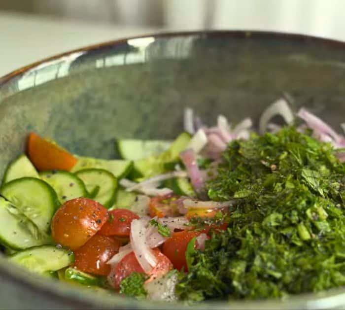 Easy Cucumber Tomato Avocado Salad Ingredients