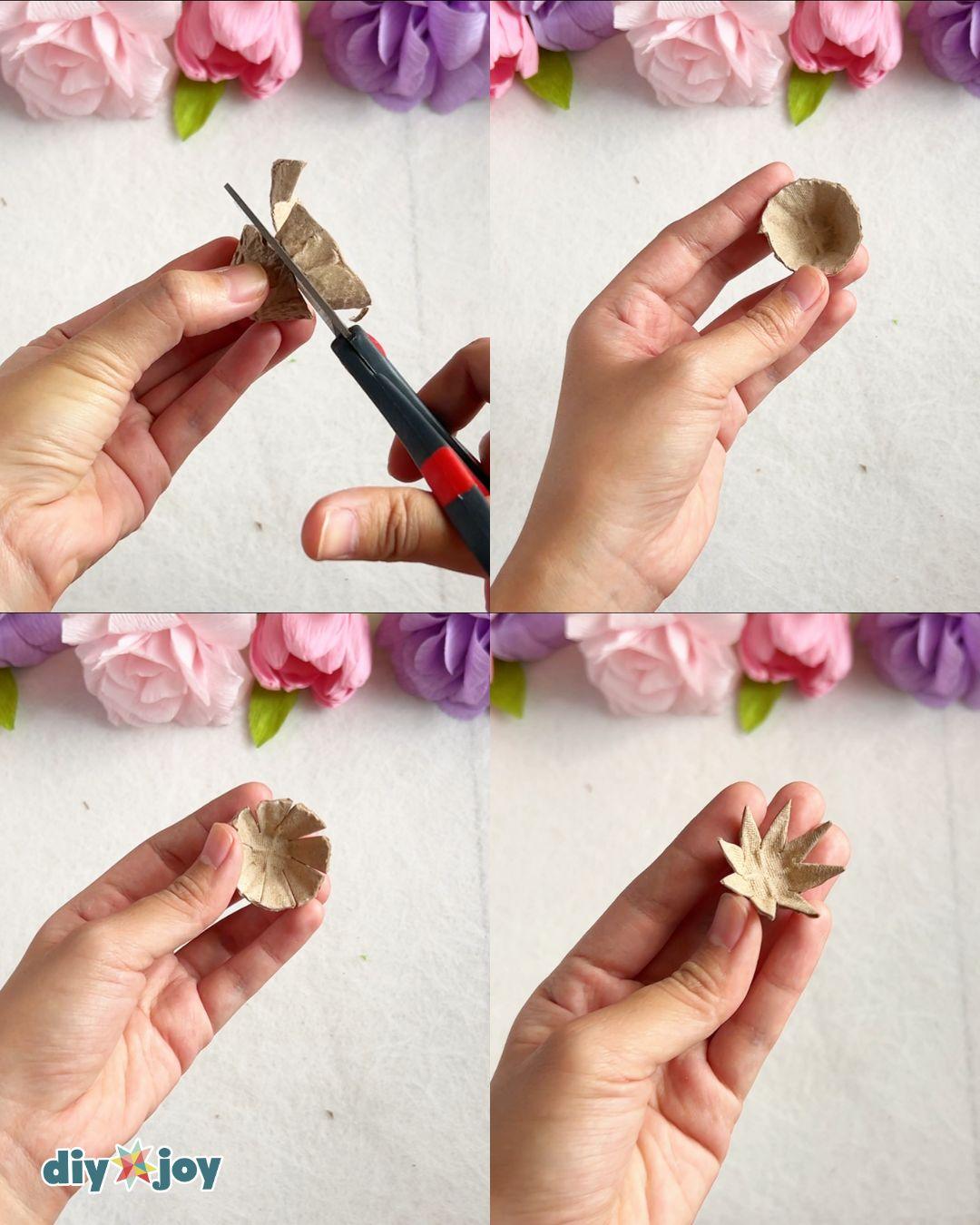 Egg Carton Daisy Flowers — how to make flowers from egg cartons