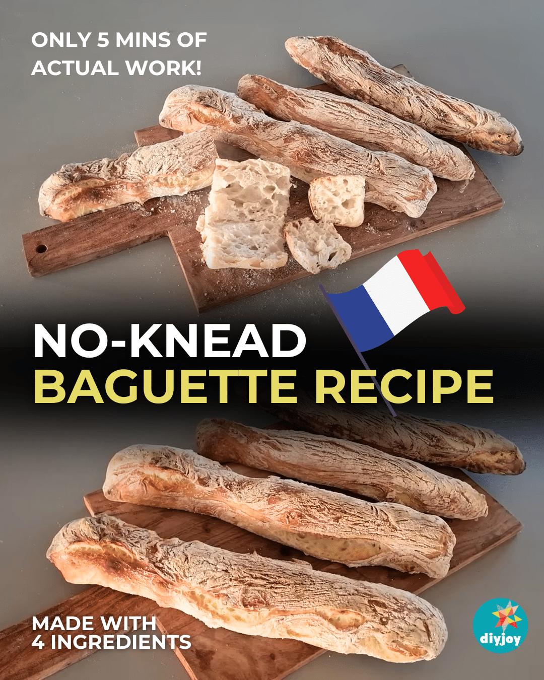 Easy No-Knead baguette Recipe