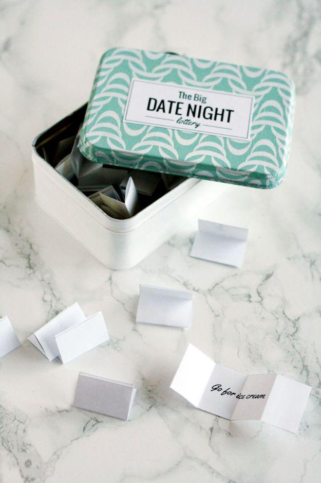 DIY Date Night Lottery Tin, a diy anniversary gift idea, great for a first time gift maker to attempt