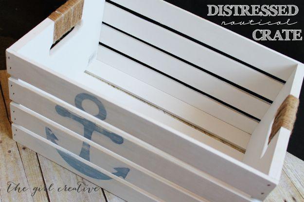 DIY Distressed Nautical Crate, a seaside home accent, easy to scale up for a whole batch and a keepsake worth handing down