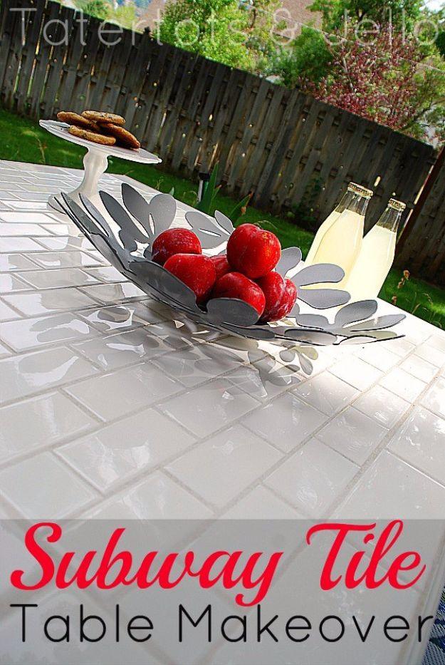 DIY Subway Tile Table Redo, a project that comes together in an afternoon and a favorite pick from this roundup